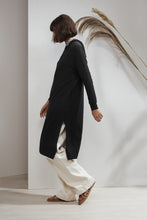 Load image into Gallery viewer, North Hooded Yak Cashmere-blend Dress Black| 22 Factor | ECO-LUXE knitwear
