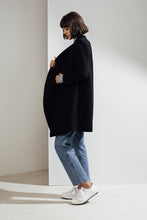 Load image into Gallery viewer, Claire Double-faced Cashmere Waterfall Coat Black