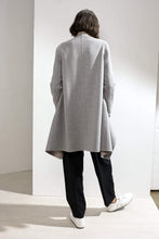 Load image into Gallery viewer, Claire Double-faced Cashmere Waterfall Coat Grey/Pink