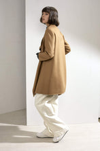 Load image into Gallery viewer, Claire Double-faced Cashmere Waterfall Coat Camel
