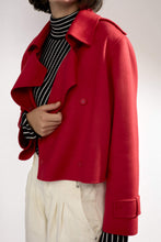 Load image into Gallery viewer, Aria Double-faced Cashmere Double Breasted Military Coat Red