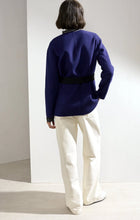 Load image into Gallery viewer, Alda Reversible Double-faced Cashmere Wrap Coat Blue/Dark Grey