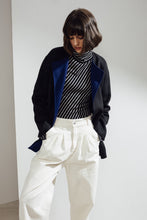 Load image into Gallery viewer, Alda Reversible Double-face Cashmere Wrap Coat Blue/Dark Grey| 22 Factor | ECO-LUXE knitwear