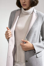 Load image into Gallery viewer, Sophie Double-faced Cashmere Tailored Coat Grey/Pink