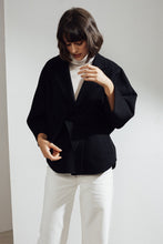 Load image into Gallery viewer, Haley Double-face Cashmere Wrap Coat Black| 22 Factor | ECO-LUXE knitwear