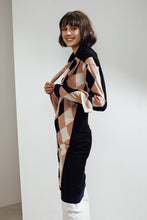 Load image into Gallery viewer, Lucia Asymmetric Argyle Tunic Black| 22 Factor | ECO-LUXE knitwear