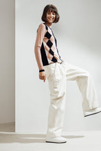 Load image into Gallery viewer, Lumi Argyle Cardigan Black | 22 Factor | ECO-LUXE knitwear