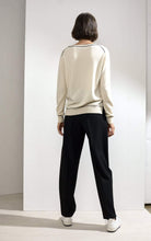 Load image into Gallery viewer, Personalized Paloma Embroidered Cashmere Sweater White/Black