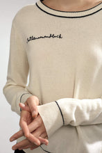 Load image into Gallery viewer, Personalized Paloma Embroidered Cashmere Sweater White/Black