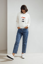 Load image into Gallery viewer, Alba Embroidered Merino Top White| 22 Factor | ECO-LUXE knitwear