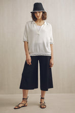 Load image into Gallery viewer, Riley Collared Knit Top White | 22 Factor