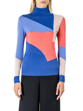 Load image into Gallery viewer, Intarsia Roll Neck in Navy