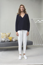 Load image into Gallery viewer, Eos Back Striped Sweater Black | 22 Factor | ECO-LUXE knitwear
