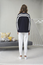 Load image into Gallery viewer, Eos Back Striped Sweater Black | 22 Factor | ECO-LUXE knitwear