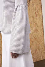 Load image into Gallery viewer, Hestia Flared Sleeve Cropped Top Mercury | 22 Factor | ECO-LUXE knitwear