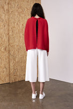 Load image into Gallery viewer, Selene Cashmere Back Twist Pullover Red | 22 Factor | ECO-LUXE knitwear