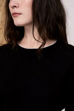 Load image into Gallery viewer, Khione Merino Bell Sleeved Crew Black | 22 Factor | ECO-LUXE knitwear