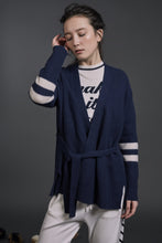 Load image into Gallery viewer, Gaia Honey Comb Knitted Cardigan Navy | 22 Factor | ECO-LUXE knitwear