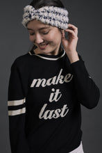 Load image into Gallery viewer, 'Make it last' Intarsia Wool Sweater Black| 22 Factor | ECO-LUXE knitwear