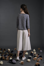 Load image into Gallery viewer, Thalia Textured Stripe Top Blue Mix | 22 Factor | ECO-LUXE knitwear
