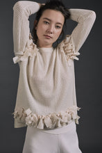 Load image into Gallery viewer, Alena Ribbon Deco Top Ivory | 22 Factor | ECO-LUXE knitwear