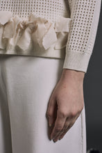 Load image into Gallery viewer, Alena Ribbon Deco Top Ivory | 22 Factor | ECO-LUXE knitwear