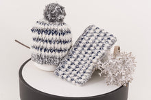 Load image into Gallery viewer, 22 Factor | Ciao Crochet Beanie &amp; Clutch Grey Blue Gift Set
