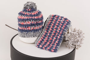 22 Factor | Ciao Crochet Beanie & Clutch Schausse Pink Gift Set