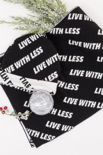 22 Factor | Accessories | 'Live With Less' Beanie & Scarf Black Gift Set
