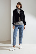 Load image into Gallery viewer, Aria Double-face Cashmere Double Breasted Military Coat Black| 22 Factor | ECO-LUXE knitwear 
