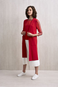 Hazel Sleeveless Open Trench Red