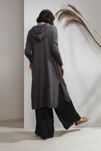 Load image into Gallery viewer, North Hooded Yak Cashmere-blend Dress Charcoal| 22 Factor | ECO-LUXE knitwear 
