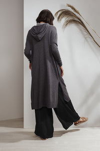 North Hooded Yak Cashmere-blend Dress Charcoal| 22 Factor | ECO-LUXE knitwear 