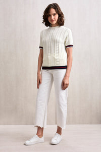 Kyra Short Sleeve Knit Top Ivory