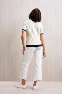 Kyra Short Sleeve Knit Top Ivory