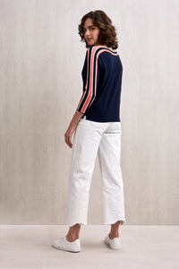 Eden Boat Neck Top Navy