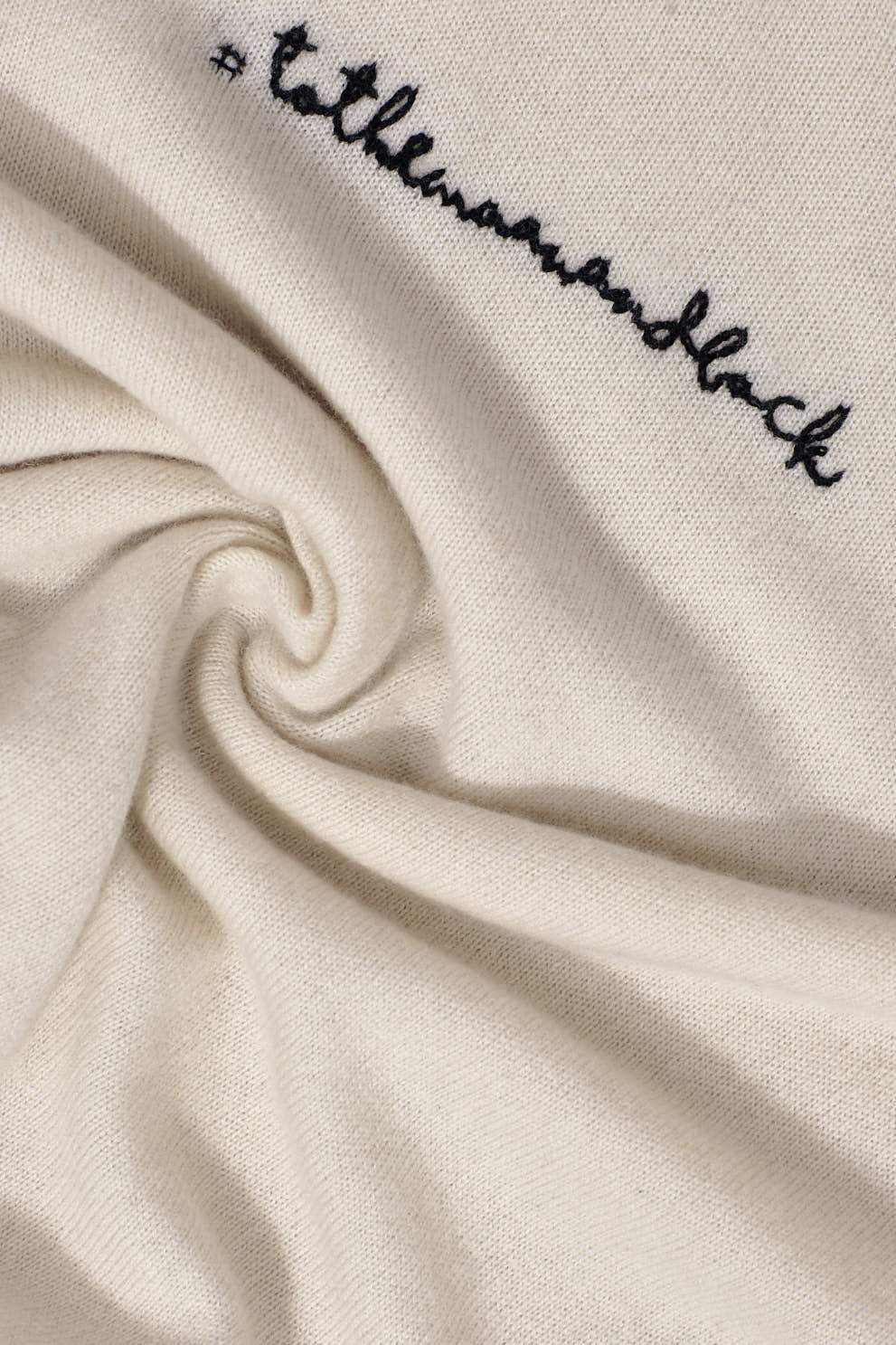 Personalized Paloma Embroidered Cashmere Sweater White/Black