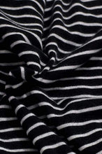 Load image into Gallery viewer, Ember Striped Feather Cashmere Top Black / Ivory
