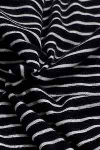 Ember Striped Feather Cashmere Top Black / Ivory