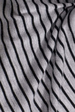 Load image into Gallery viewer, Ember Striped Feather Cashmere Top Light Grey / Charcoal
