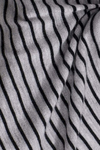 Ember Striped Feather Cashmere Top Light Grey / Charcoal