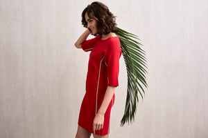 Daisy Knit Dress Red