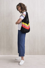 Load image into Gallery viewer, Rainbow Striped Knitted Tote Black | 22 Factor
