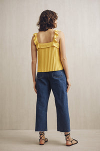 Lillie Ruffle Tank Top Mustard Yellow | 22 Factor