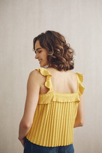 Lillie Ruffle Tank Top Mustard Yellow | 22 Factor