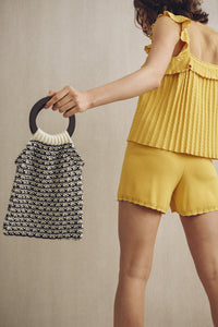 Ulla Knitted Handbag White X Black | 22 Factor