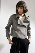 Load image into Gallery viewer, Aria Double-faced Cashmere Double Breasted Military Coat Grey
