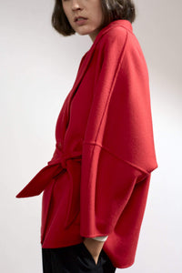 Haley Double-faced Cashmere Wrap Coat Red