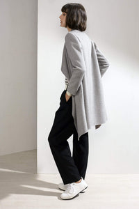 Claire Double-faced Cashmere Waterfall Coat Grey/Pink