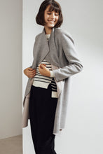 Load image into Gallery viewer, Claire Double-face Cashmere Waterfall Coat Grey/Pink| 22 Factor | ECO-LUXE knitwear 
